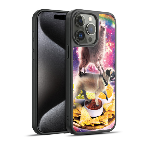 Random Galaxy Space Cat Rainbow Llama Pug & Nachos Gel Armour Case For Apple iPhone 15 Pro Max