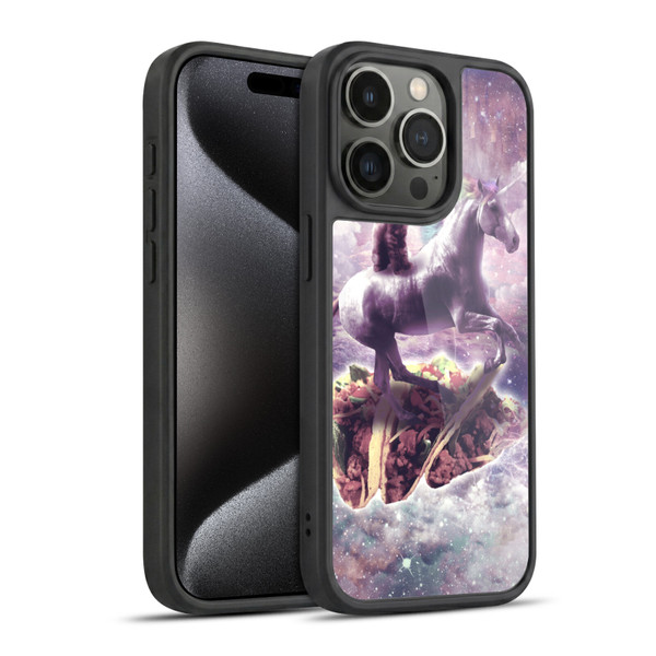 Random Galaxy Space Cat Dreamy Unicorn & Tacos Gel Armour Case For Apple iPhone 15 Pro