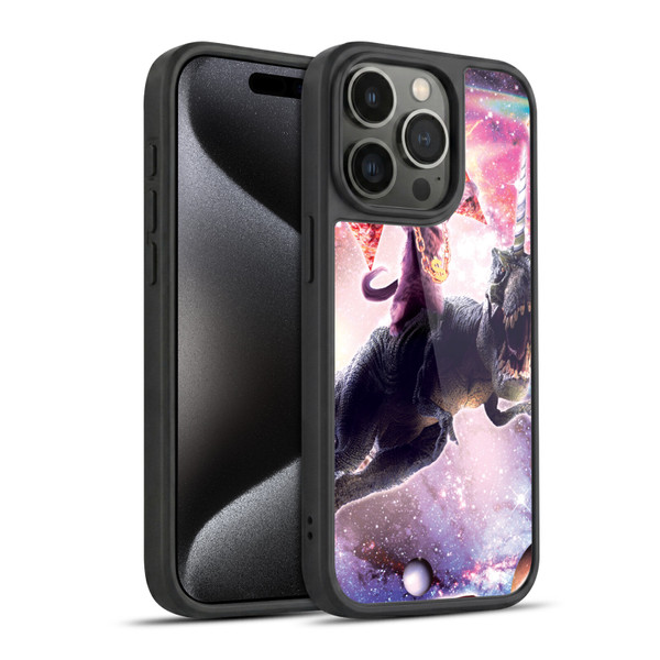 Random Galaxy Space Cat Thug & Dinosaur Unicorn Gel Armour Case For Apple iPhone 15 Pro