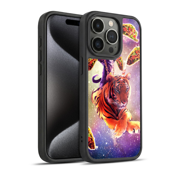 Random Galaxy Space Cat Tiger Unicorn & Tacos Gel Armour Case For Apple iPhone 15 Pro