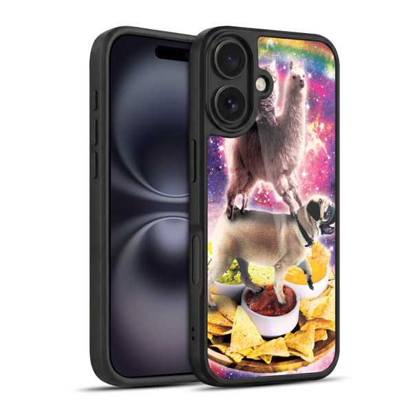 Random Galaxy Space Cat Rainbow Llama Pug & Nachos Gel Armour Case For Apple iPhone 16
