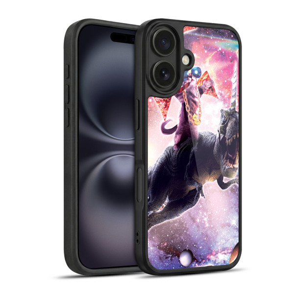 Random Galaxy Space Cat Thug & Dinosaur Unicorn Gel Armour Case For Apple iPhone 16