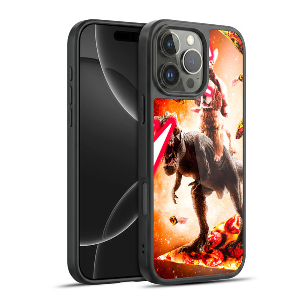 Random Galaxy Space Cat Dinosaur & Dog Lazer Eye Gel Armour Case For Apple iPhone 16 Pro Max