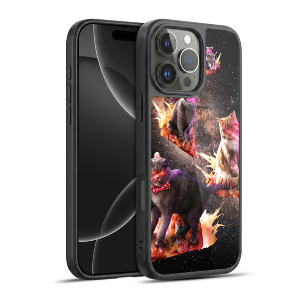 Random Galaxy Space Cat Fire Pizza Gel Armour Case For Apple iPhone 16 Pro Max