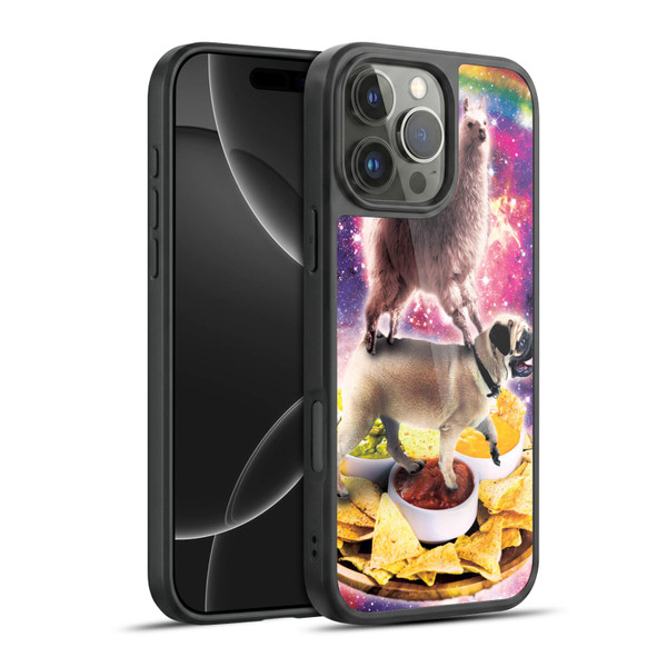 Random Galaxy Space Cat Rainbow Llama Pug & Nachos Gel Armour Case For Apple iPhone 16 Pro Max