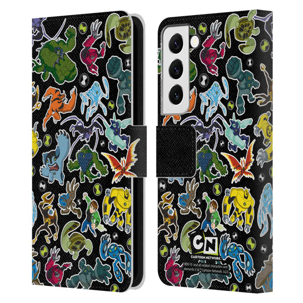 Ben 10: Ultimate Alien Graphics Alien Pattern Leather Book Wallet Case Cover For Samsung Galaxy S22 5G