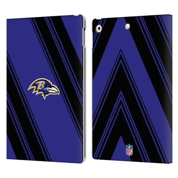 NFL Baltimore Ravens Artwork Stripes Leather Book Wallet Case Cover For Apple iPad 10.2 2019/2020/2021