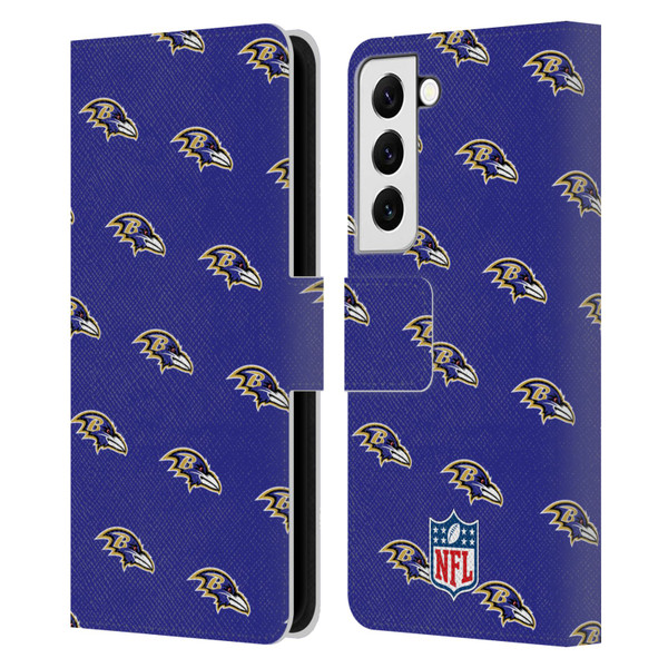 NFL Baltimore Ravens Artwork Patterns Leather Book Wallet Case Cover For Samsung Galaxy S22 5G