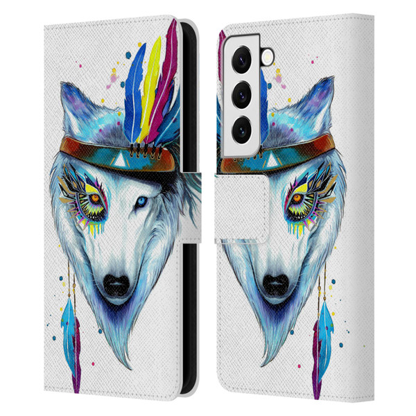 Pixie Cold Animals Warrior Leather Book Wallet Case Cover For Samsung Galaxy S22 5G
