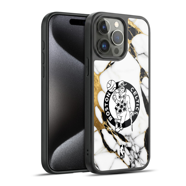 NBA Boston Celtics White Marble Gel Armour Case For Apple iPhone 15 Pro Max