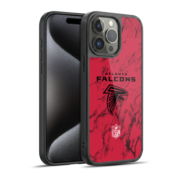 NFL Atlanta Falcons Graphics Coloured Marble Gel Armour Case For Apple iPhone 15 Pro Max