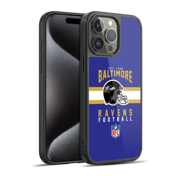 NFL Baltimore Ravens Graphics Helmet Typography Gel Armour Case For Apple iPhone 15 Pro Max