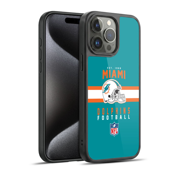 NFL Miami Dolphins Graphics Helmet Typography Gel Armour Case For Apple iPhone 15 Pro Max