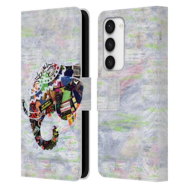 Artpoptart Animals Elephant Leather Book Wallet Case Cover For Samsung Galaxy S23 5G