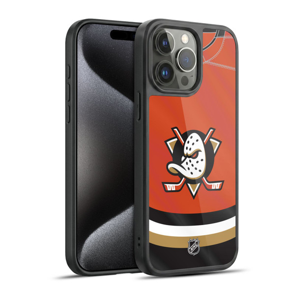 NHL Anaheim Ducks Jersey Gel Armour Case For Apple iPhone 15 Pro Max