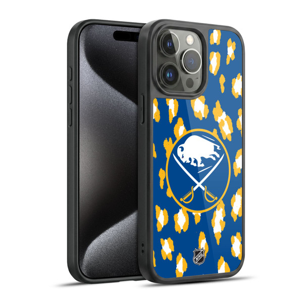 NHL Buffalo Sabres Leopard Pattern Gel Armour Case For Apple iPhone 15 Pro Max