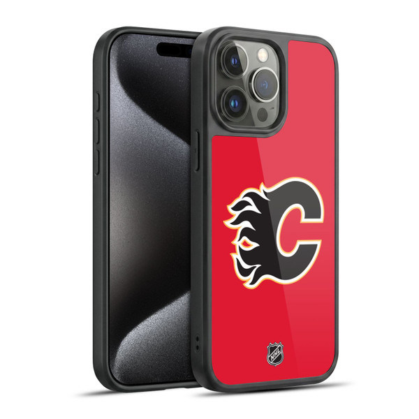 NHL Calgary Flames Plain Gel Armour Case For Apple iPhone 15 Pro Max