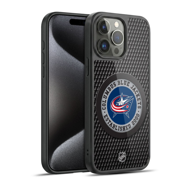 NHL Columbus Blue Jackets Puck Texture Gel Armour Case For Apple iPhone 15 Pro Max
