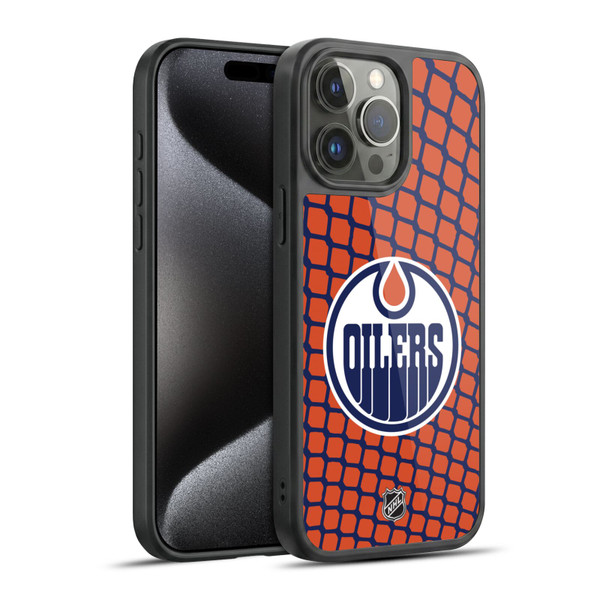 NHL Edmonton Oilers Net Pattern Gel Armour Case For Apple iPhone 15 Pro Max