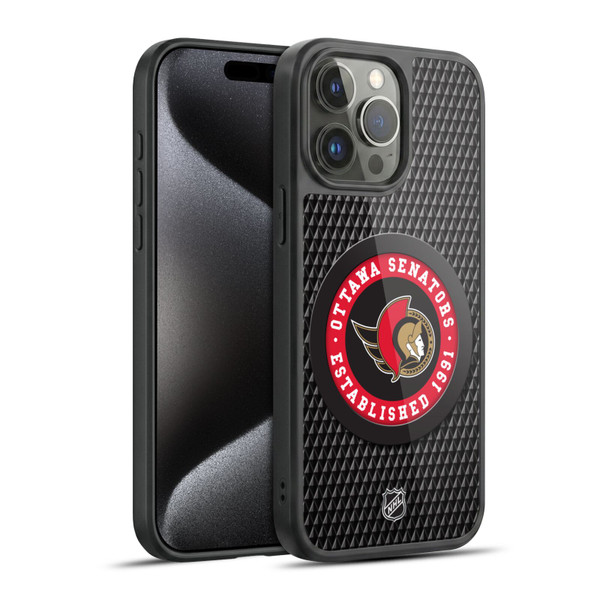NHL Ottawa Senators Puck Texture Gel Armour Case For Apple iPhone 15 Pro Max