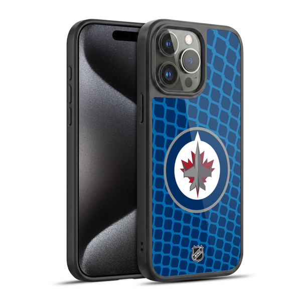 NHL Winnipeg Jets Net Pattern Gel Armour Case For Apple iPhone 15 Pro Max