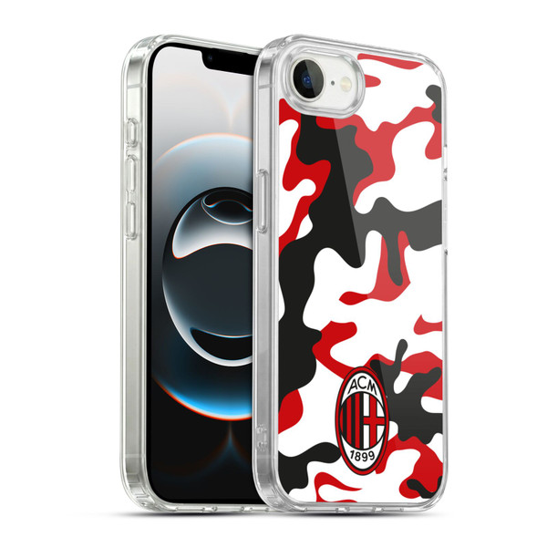 AC Milan Crest Patterns Camouflage Soft Gel Case for Apple iPhone 16e / Apple iPhone 17e & MagSafe