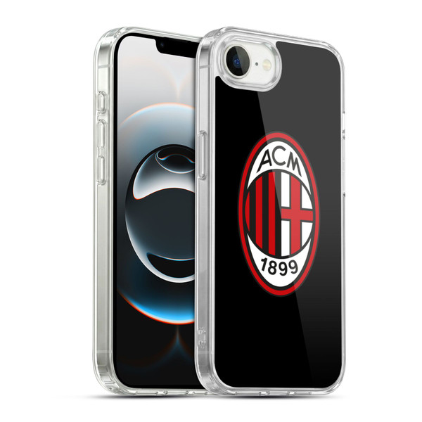 AC Milan Crest Full Colour Black Soft Gel Case for Apple iPhone 16e / Apple iPhone 17e & MagSafe