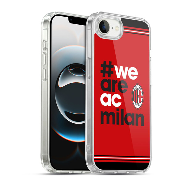 AC Milan Crest Stripes Soft Gel Case for Apple iPhone 16e / Apple iPhone 17e & MagSafe