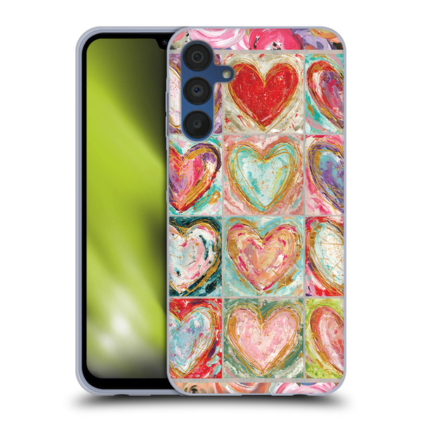 Haley Bush Pattern Painting Hearts Soft Gel Case for Samsung Galaxy A15 & MagSafe