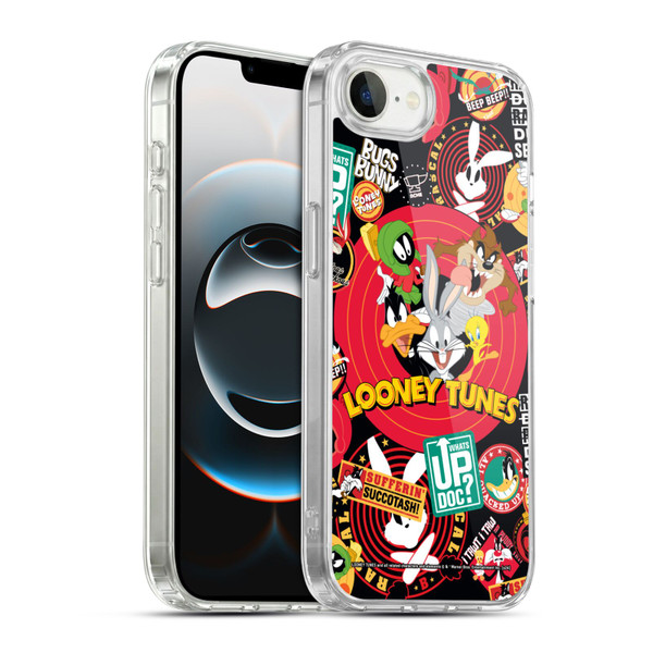 Looney Tunes Graphics and Characters Sticker Collage Soft Gel Case for Apple iPhone 16e / Apple iPhone 17e & MagSafe