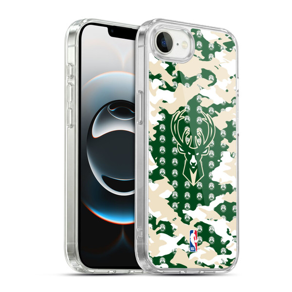 NBA Milwaukee Bucks Camouflage Soft Gel Case for Apple iPhone 16e / Apple iPhone 17e & MagSafe