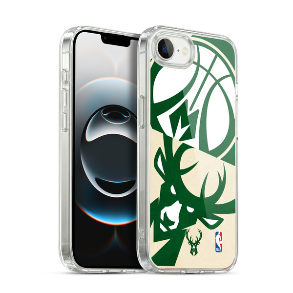 NBA Milwaukee Bucks Half Oversized Soft Gel Case for Apple iPhone 16e / Apple iPhone 17e & MagSafe
