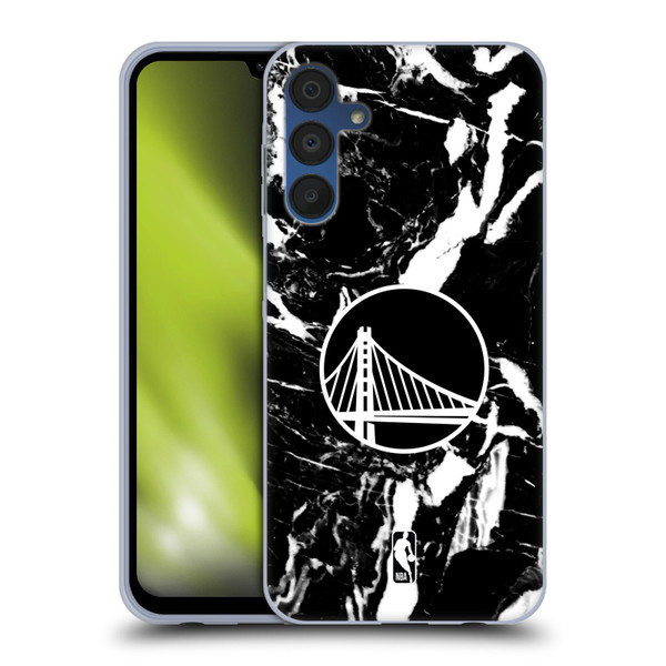 NBA Golden State Warriors Black Marble Soft Gel Case for Samsung Galaxy A15 & MagSafe