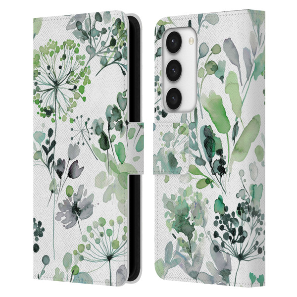 Ninola Wild Grasses Eucalyptus Leather Book Wallet Case Cover For Samsung Galaxy S23 5G