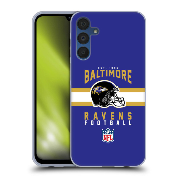 NFL Baltimore Ravens Graphics Helmet Typography Soft Gel Case for Samsung Galaxy A15 & MagSafe