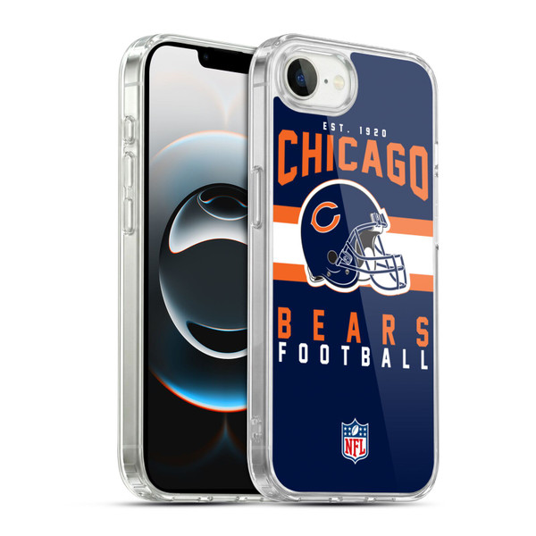NFL Chicago Bears Graphics Helmet Typography Soft Gel Case for Apple iPhone 16e / Apple iPhone 17e & MagSafe
