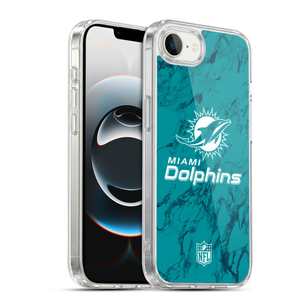 NFL Miami Dolphins Graphics Coloured Marble Soft Gel Case for Apple iPhone 16e / Apple iPhone 17e & MagSafe