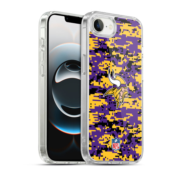 NFL Minnesota Vikings Graphics Digital Camouflage Soft Gel Case for Apple iPhone 16e / Apple iPhone 17e & MagSafe