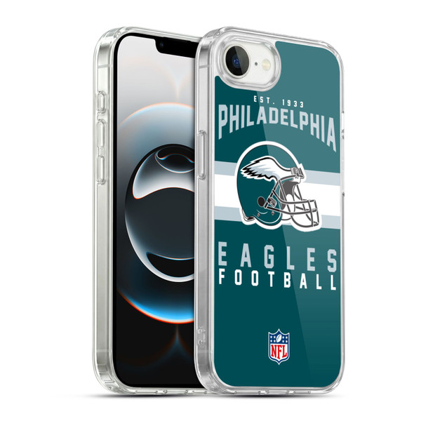 NFL Philadelphia Eagles Graphics Helmet Typography Soft Gel Case for Apple iPhone 16e / Apple iPhone 17e & MagSafe
