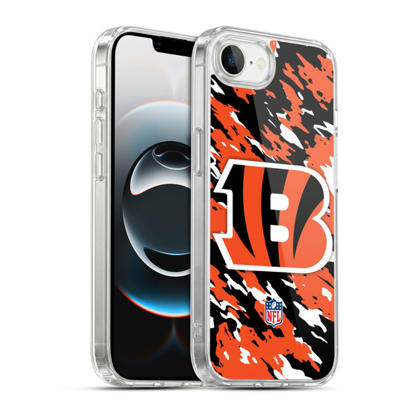 NFL Cincinnati Bengals Logo Camou Soft Gel Case for Apple iPhone 16e / Apple iPhone 17e & MagSafe