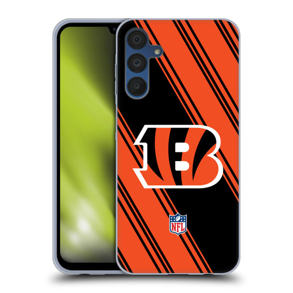 NFL Cincinnati Bengals Artwork Stripes Soft Gel Case for Samsung Galaxy A15 & MagSafe