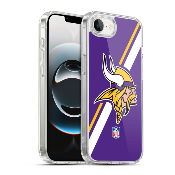 NFL Minnesota Vikings Logo Stripes Soft Gel Case for Apple iPhone 16e / Apple iPhone 17e & MagSafe