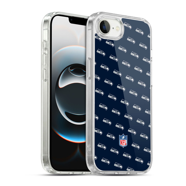 NFL Seattle Seahawks Artwork Patterns Soft Gel Case for Apple iPhone 16e / Apple iPhone 17e & MagSafe