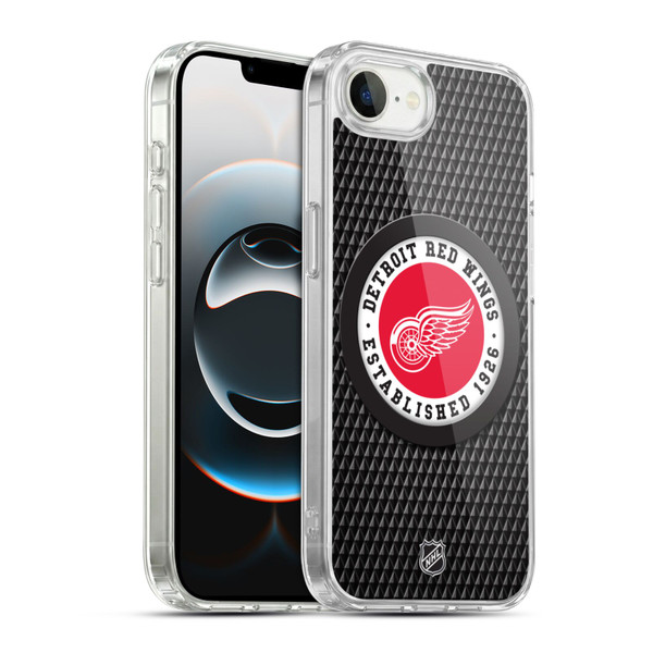 NHL Detroit Red Wings Puck Texture Soft Gel Case for Apple iPhone 16e / Apple iPhone 17e & MagSafe