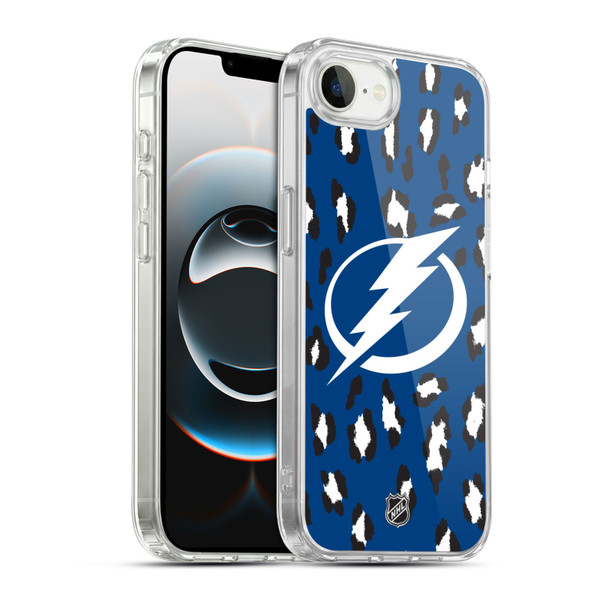 NHL Tampa Bay Lightning Leopard Pattern Soft Gel Case for Apple iPhone 16e / Apple iPhone 17e & MagSafe