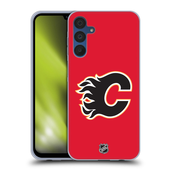 NHL Calgary Flames Plain Soft Gel Case for Samsung Galaxy A15 & MagSafe