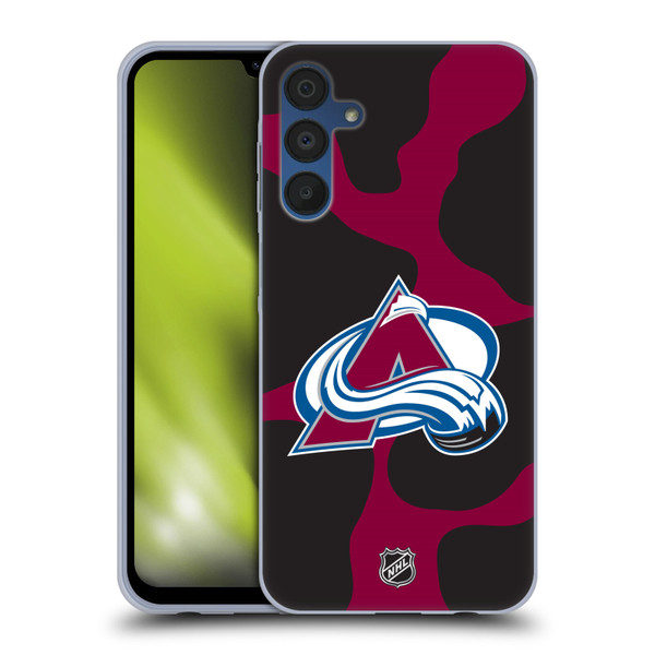 NHL Colorado Avalanche Cow Pattern Soft Gel Case for Samsung Galaxy A15 & MagSafe