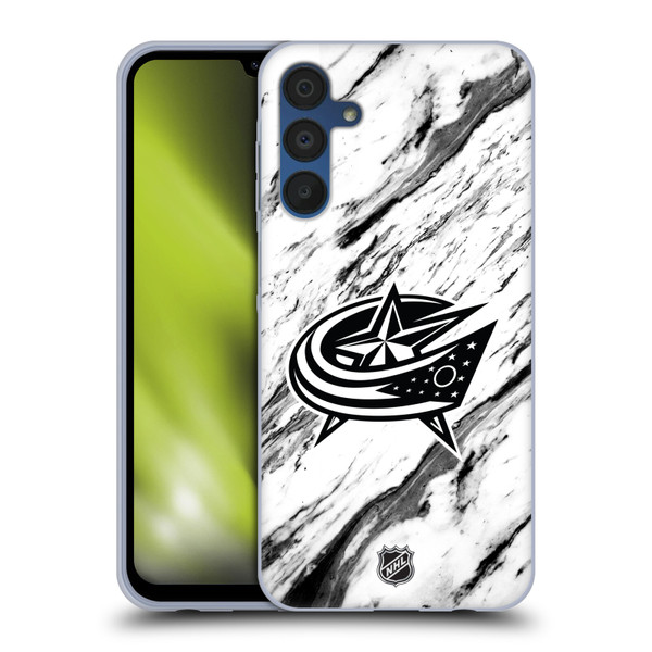 NHL Columbus Blue Jackets Marble Soft Gel Case for Samsung Galaxy A15 & MagSafe