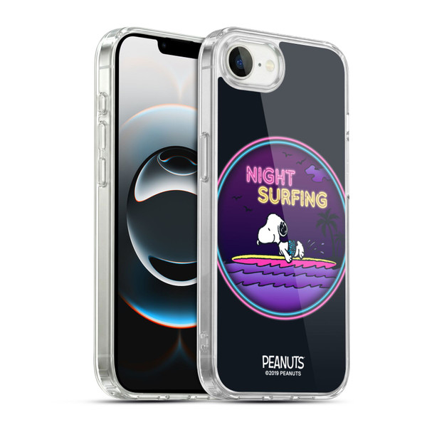 Peanuts Snoopy Aloha Disco Night Surfer Soft Gel Case for Apple iPhone 16e / Apple iPhone 17e & MagSafe