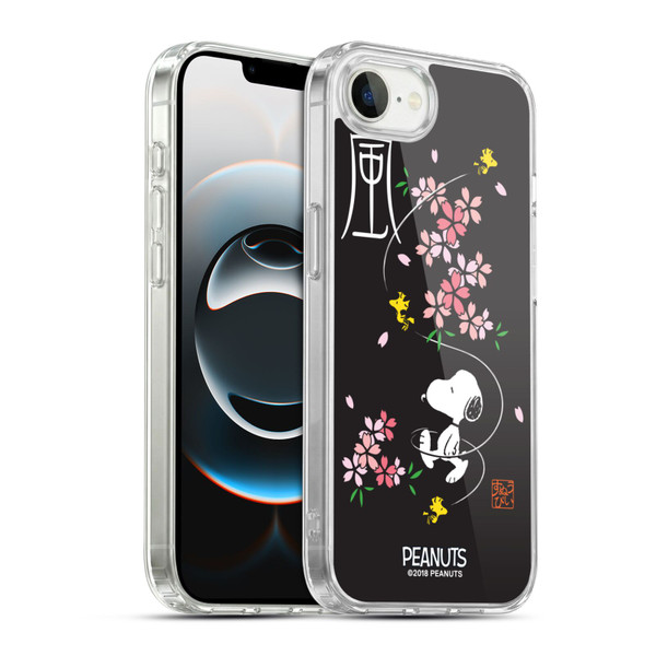 Peanuts Oriental Snoopy Cherry Blossoms Soft Gel Case for Apple iPhone 16e / Apple iPhone 17e & MagSafe
